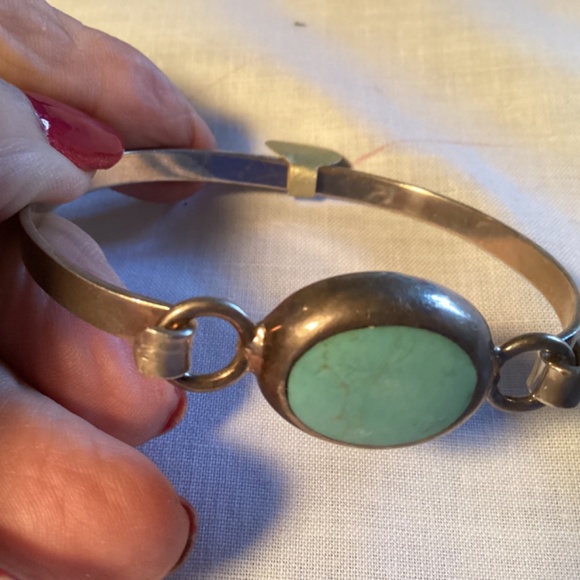 Turquoise, beautiful bracelet, signed Mexico 925 lovely lovely design - Picture 4 of 12